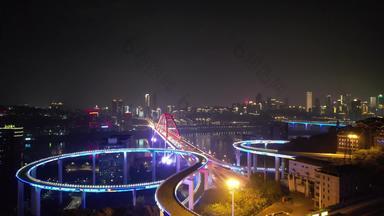 <strong>重庆</strong>菜园坝大桥夜景航拍